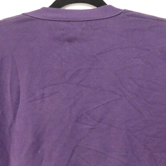 TOMMY HILFIGER | large | Purple Button-Up V-Neck Cardigan | 100% Prima Cotton - Picture 10 of 15